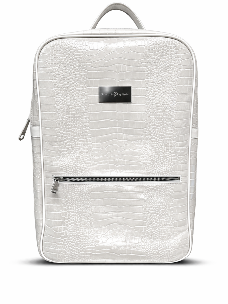 Zaino Bianco 1 Sartoria Pugilistica Zaino in pelle Cocco