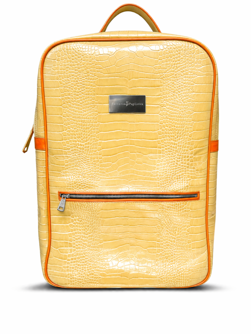 Zaino Giallo 1 Sartoria Pugilistica Zaino in pelle Cocco